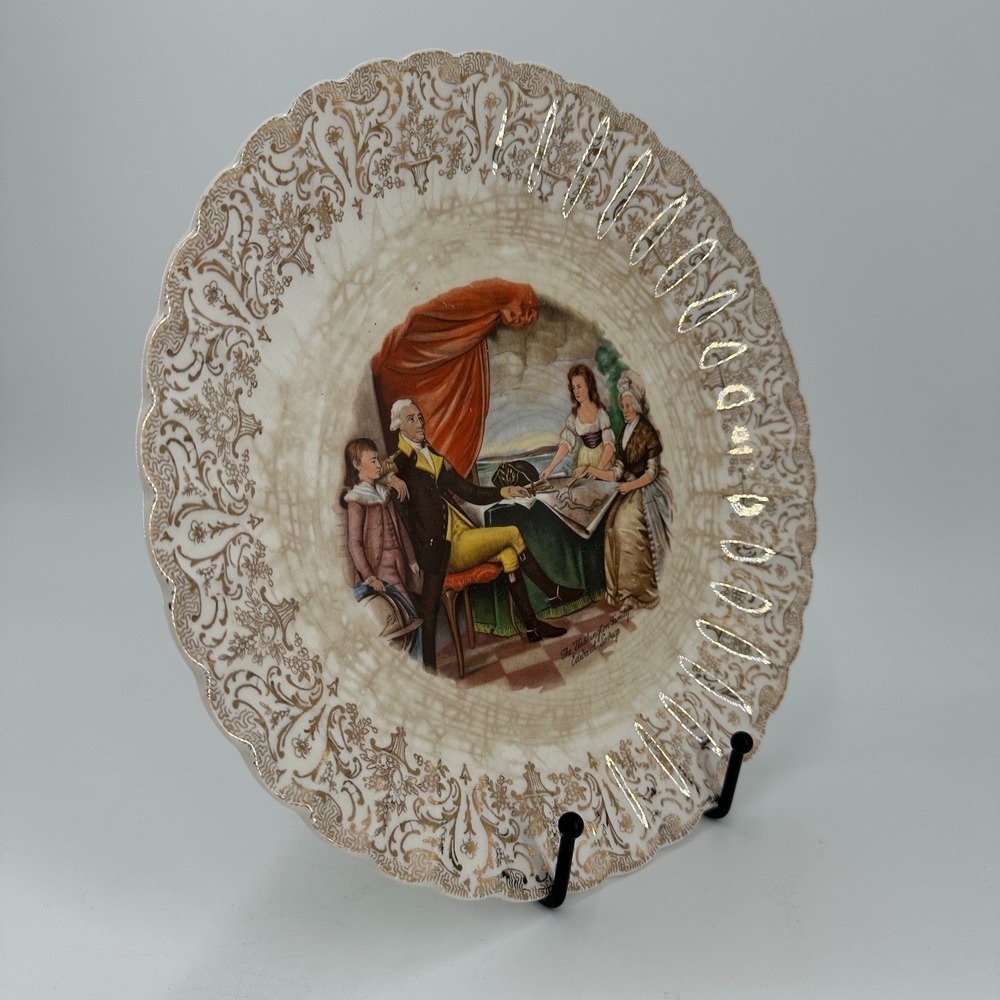 Vintage Washington Family Gold Collector Plate Edward Savage 10" Nat'l‎ Gallery